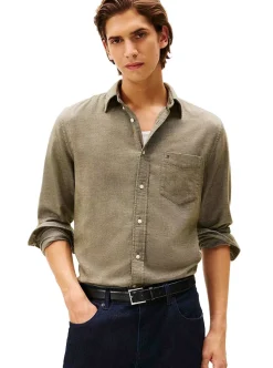 Regular Fit Brushed Flannel Shirt herr