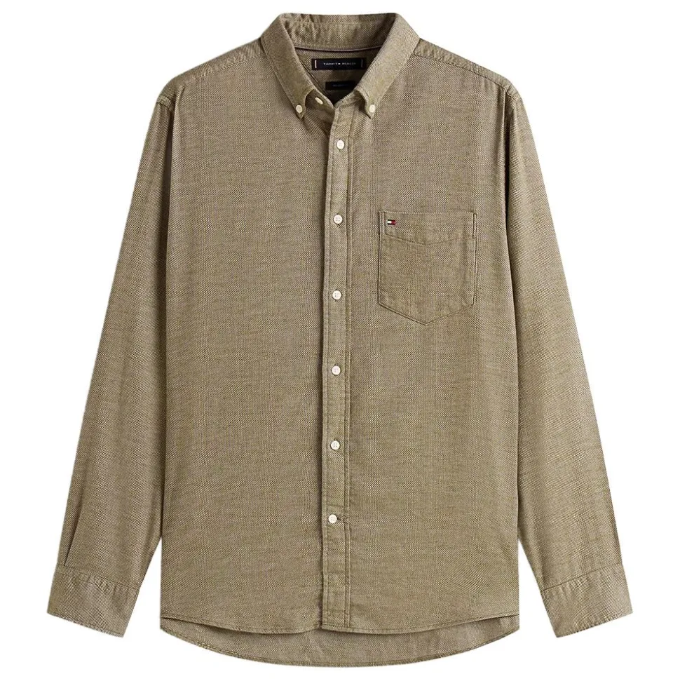 Regular Fit Brushed Flannel Shirt herr