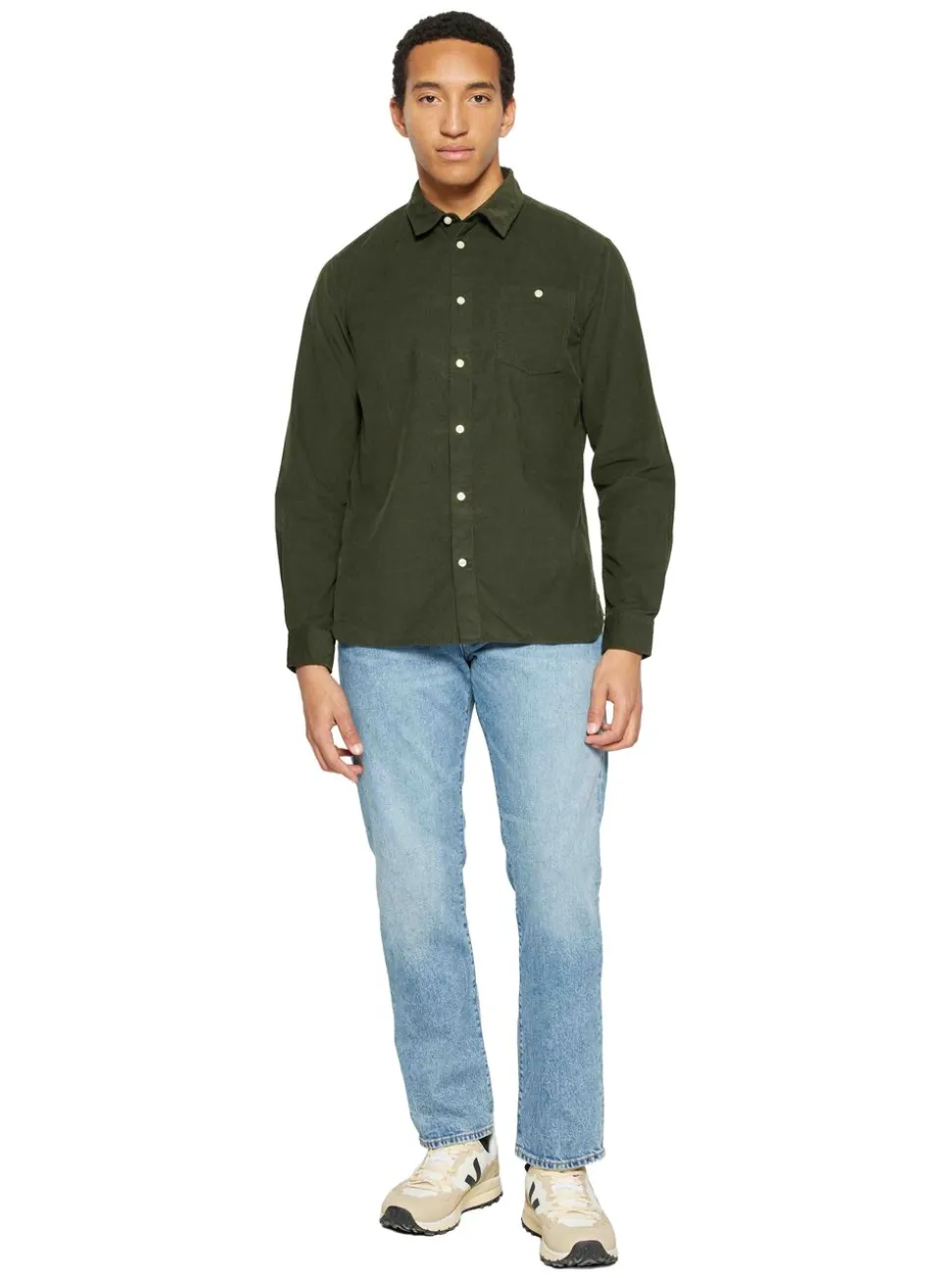 Regular fit corduroy shirt - GOTS/Vegan herr