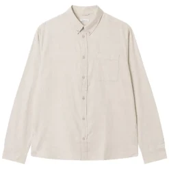 Regular fit melangé flannel shirt - GOTS/Vegan herr