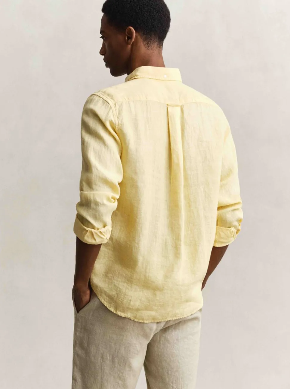 REGULAR GAMENT DYED LINEN SHIRT HERR