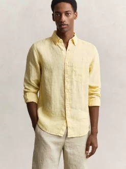 REGULAR GAMENT DYED LINEN SHIRT HERR
