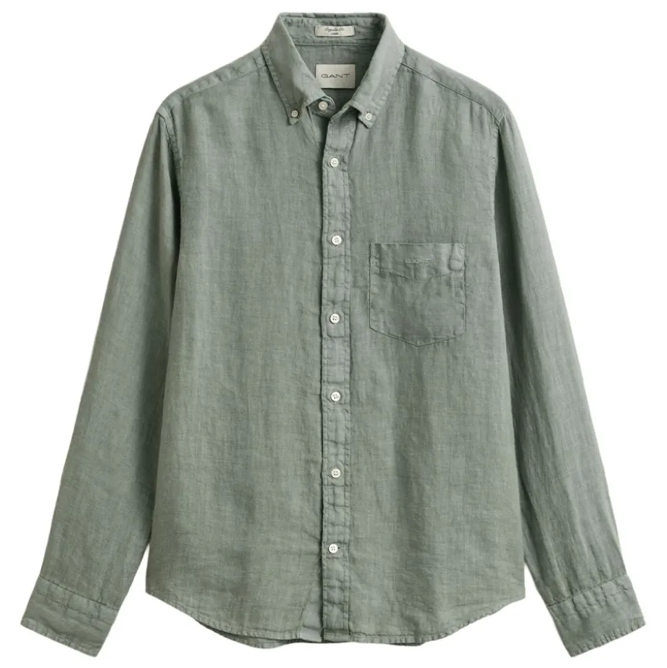 REGULAR GARMENT DYED LINEN SHIRT HERR