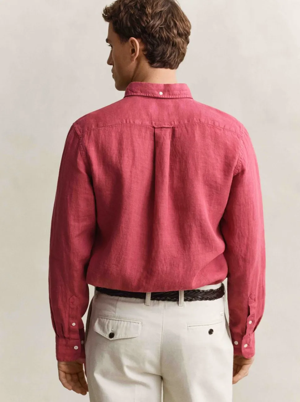REGULAR GARMENT DYED LINEN SHIRT HERR