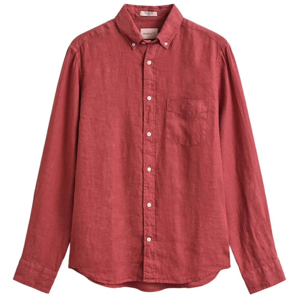 REGULAR GARMENT DYED LINEN SHIRT HERR