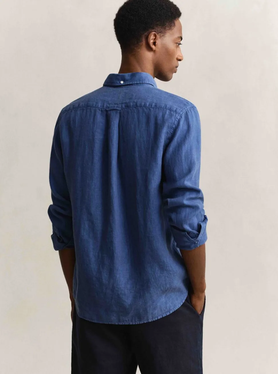 REGULAR GARMENT DYED LINEN SHIRT HERR