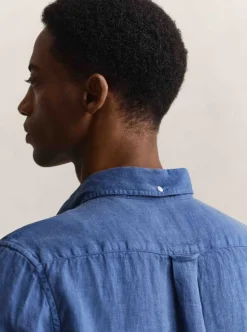 REGULAR GARMENT DYED LINEN SHIRT HERR