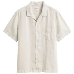 REGULAR GARMENT DYED LINEN SS CAMP SHIRT HERR