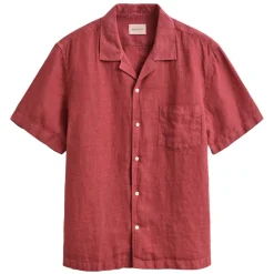 REGULAR GARMENT DYED LINEN SS CAMP SHIRT HERR