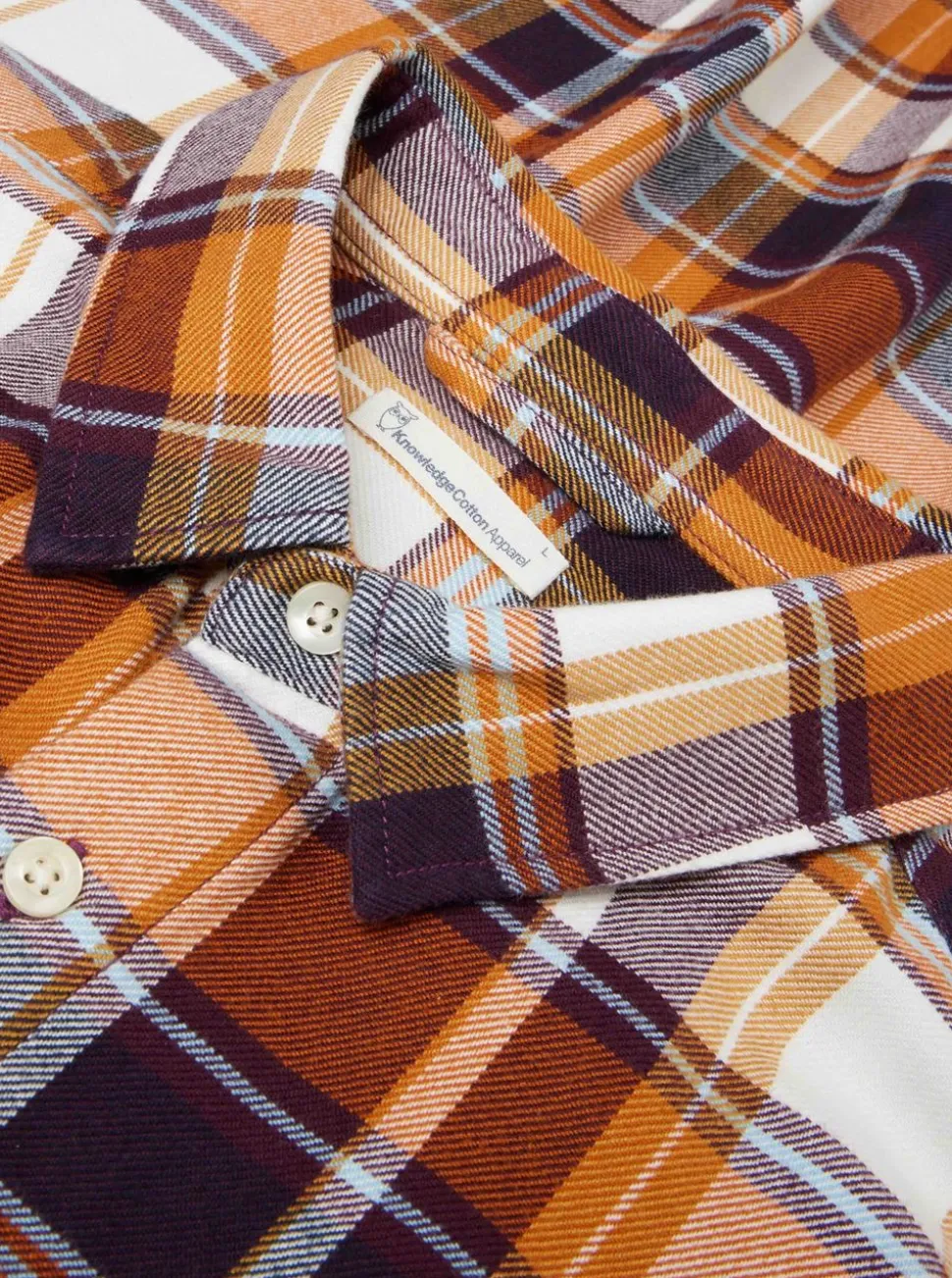 Regular light flannel checkered shirt - GOTS/Vegan