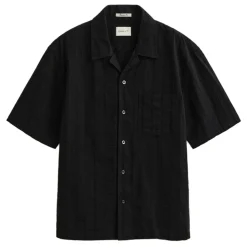 RELAXED DOBBY STRIPE CAMP COLLAR SHIRT HERR