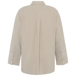 Relaxed linen-mix shirt dam