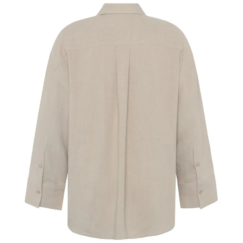 Relaxed linen-mix shirt dam