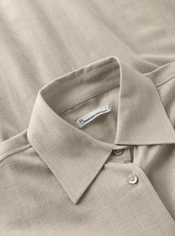 Relaxed linen-mix shirt dam