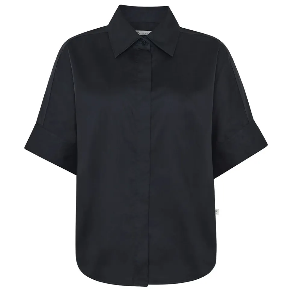 Relaxed Linen-mix short sleeve shirt herr