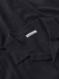 Relaxed Linen-mix short sleeve shirt herr
