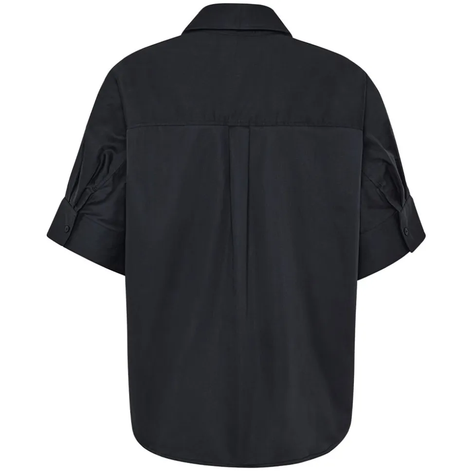 Relaxed Linen-mix short sleeve shirt herr