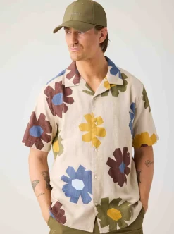 Relaxed print short sleeve shirt herr