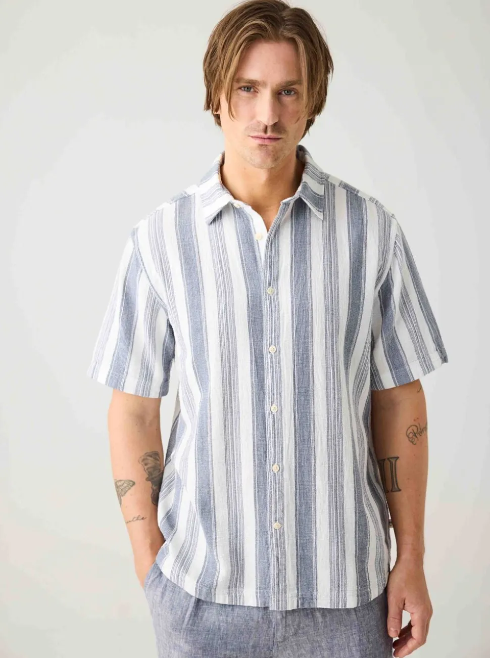 Relaxed Stripe short sleeve shirt