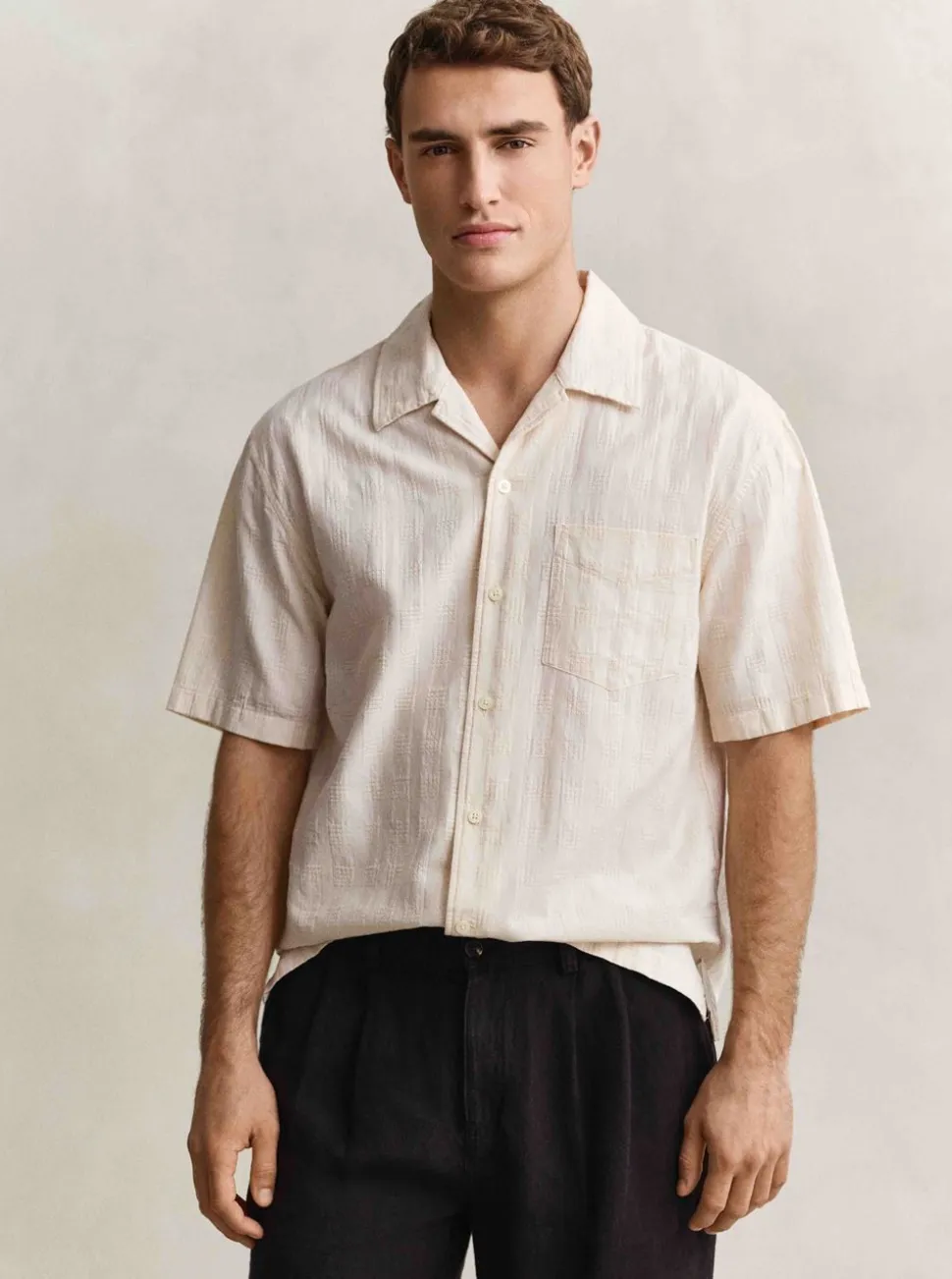 RELAXED TEXTURE CHECK SHIRT HERR
