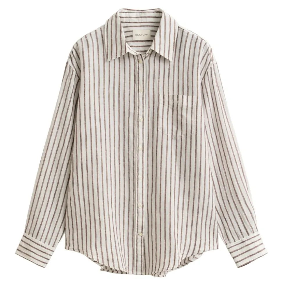REL STRIPED LINEN LS SHIRT DAM
