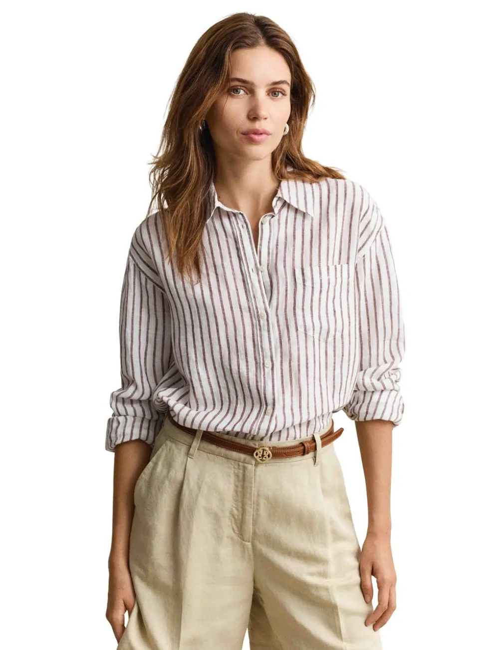 REL STRIPED LINEN LS SHIRT DAM