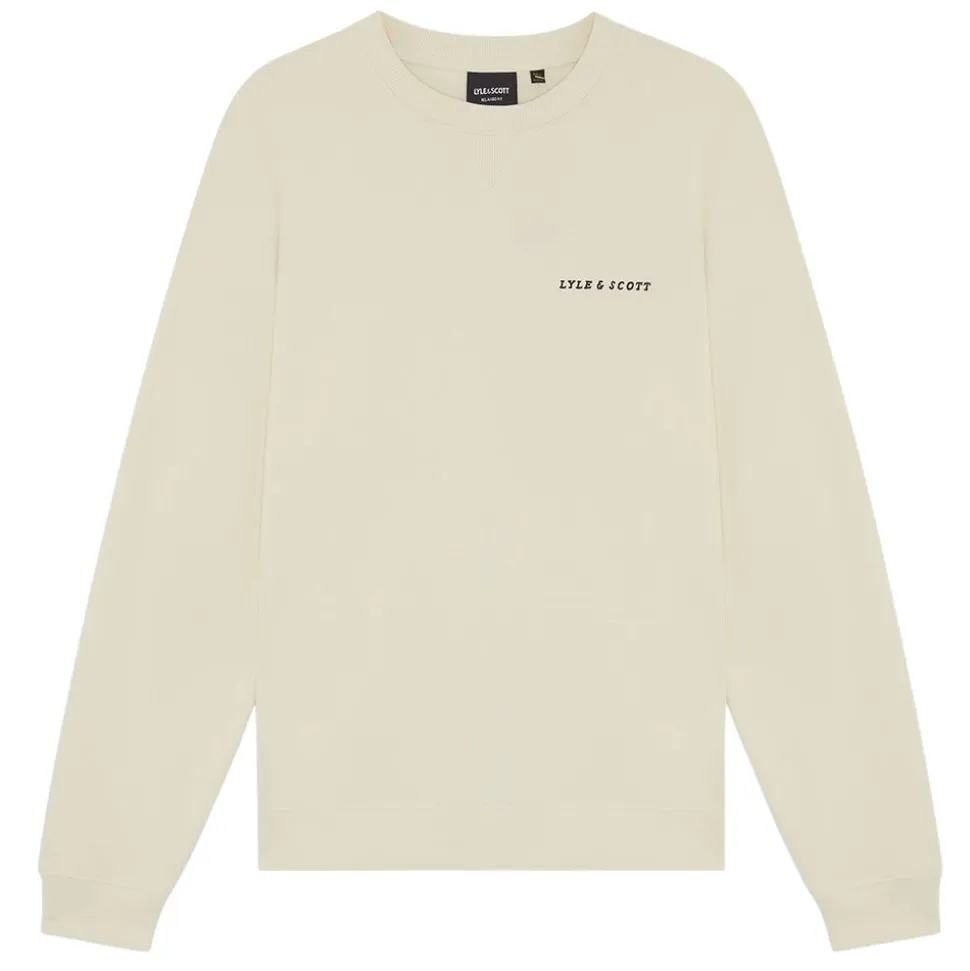 Script Brushback Crew Neck Sweatshirt herr