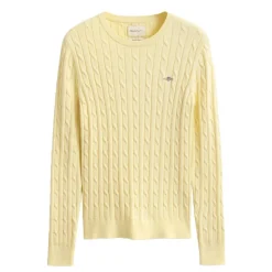 STRETCH COTTON CABLE C-NECK DAM