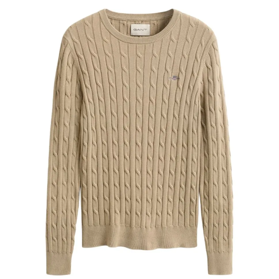 STRETCH COTTON CABLE C-NECK DAM