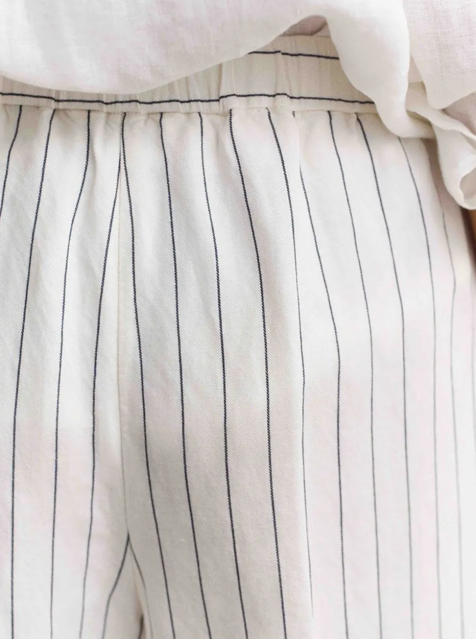 STRIPED LINEN BLEND PULL ON PANTS DAM