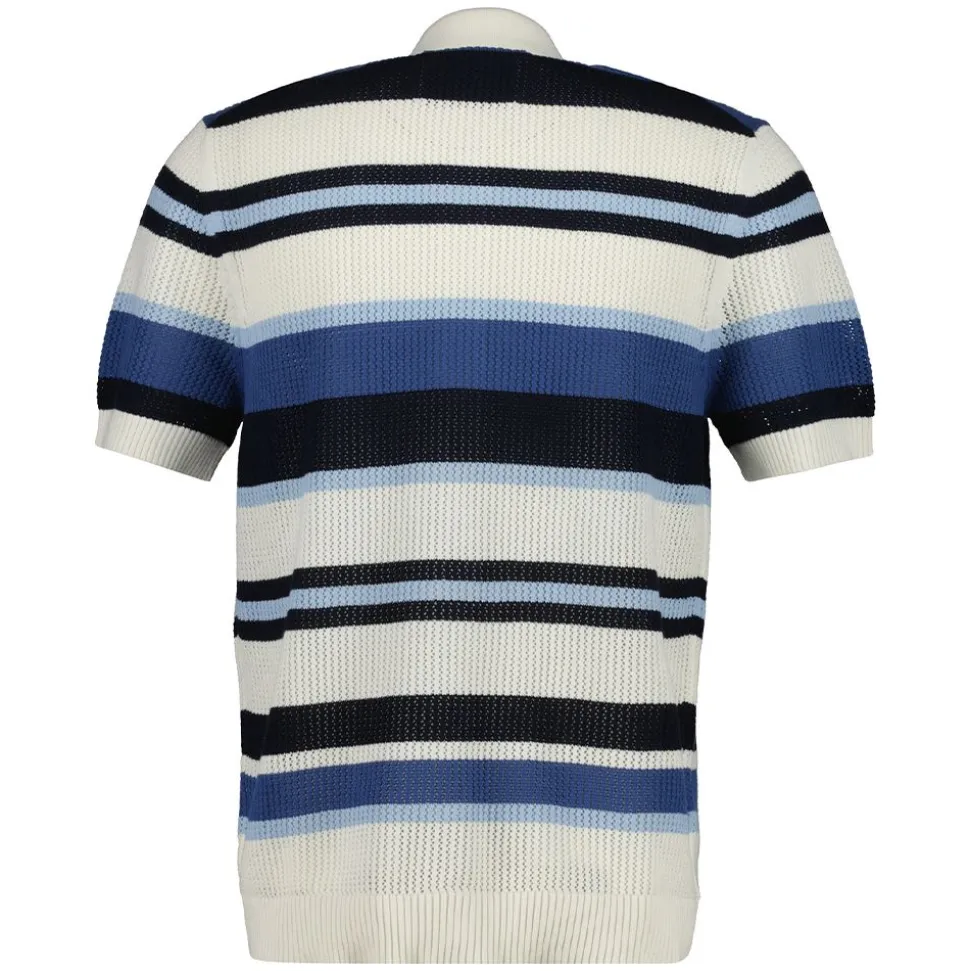 STRIPED TEXTURE POLO HERR