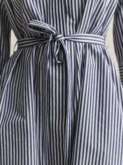 STRIPE POPLIN BELTED SHIRT DRESS DAM