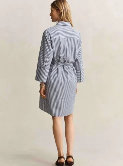 STRIPE POPLIN BELTED SHIRT DRESS DAM