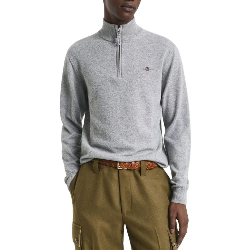 Superfine Lambswool Half Zip Herr