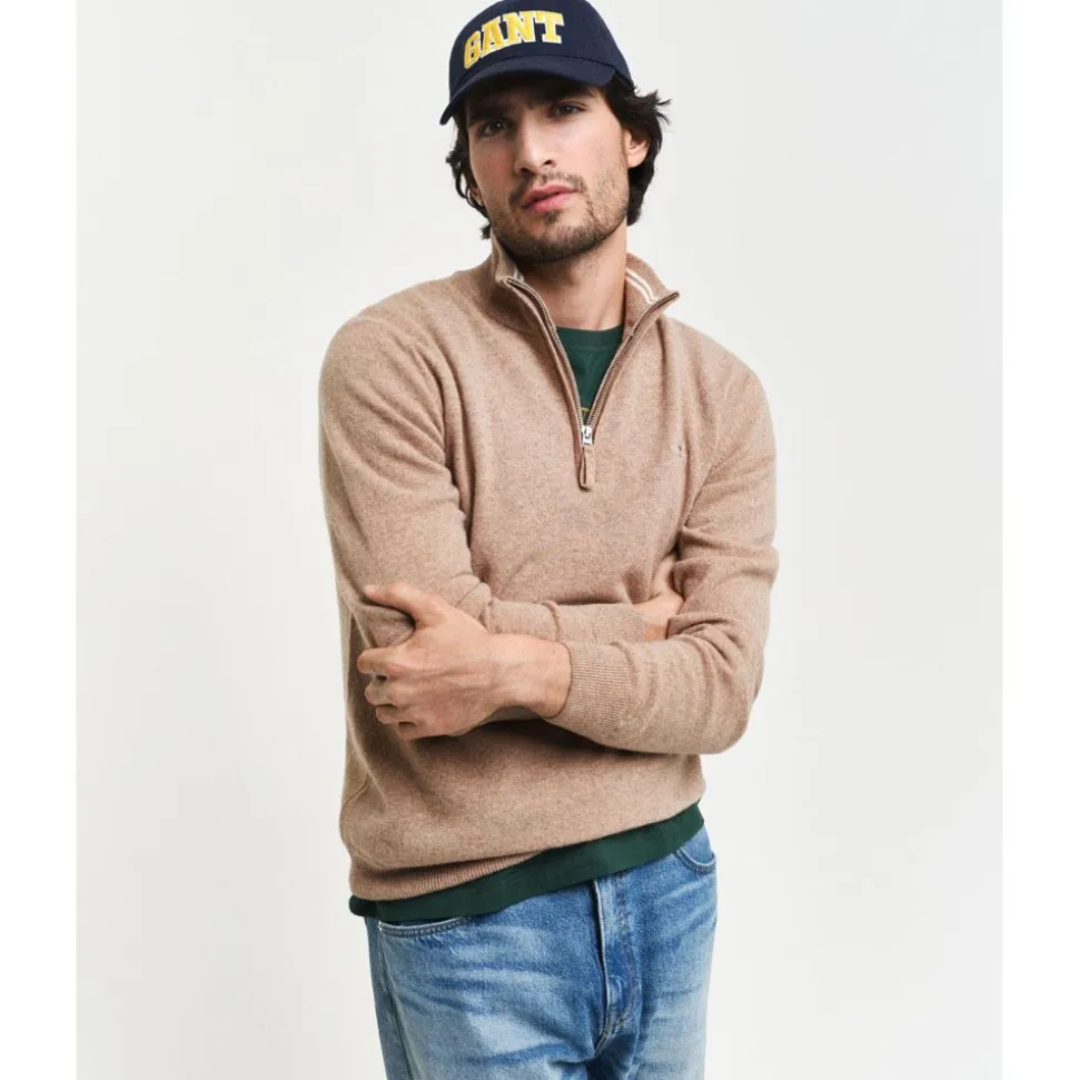 Superfine Lambswool Half Zip Herr