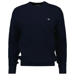 Textured Cotton Crew Neck Herr