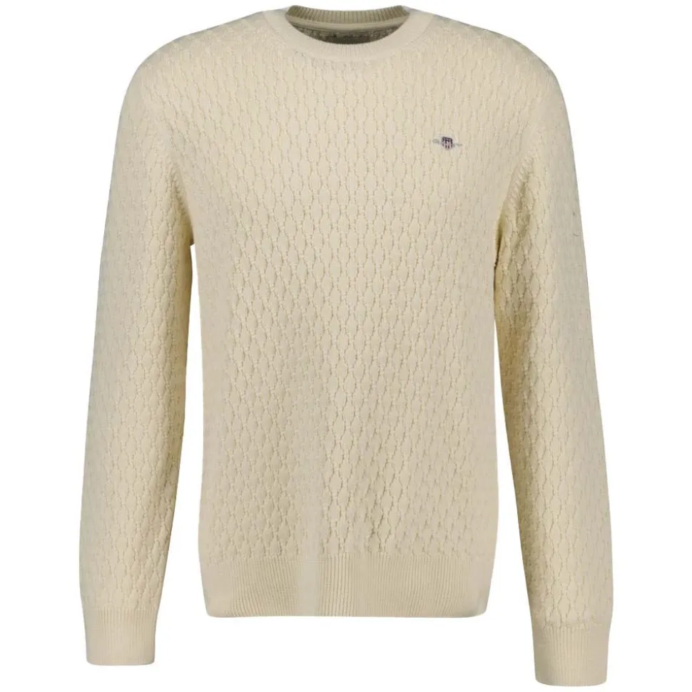 Textured Cotton Crew Neck Herr