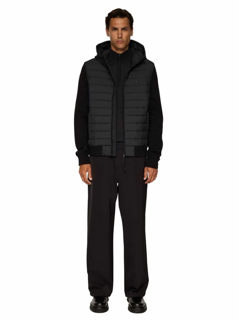 Thorn Hood Knit Hybrid Jacket Herr