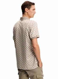 Tour Tech Print Polo Herr