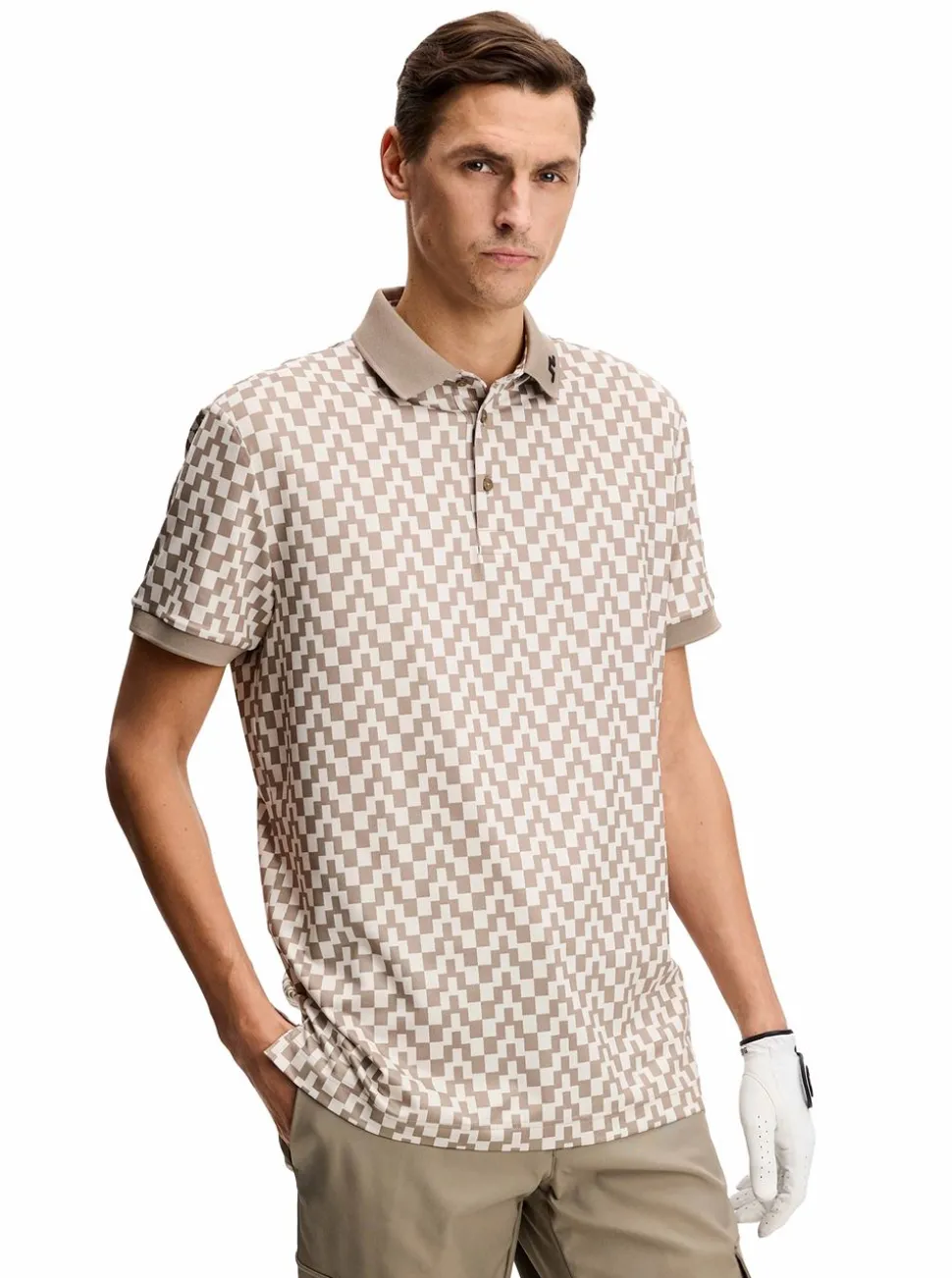 Tour Tech Print Polo Herr