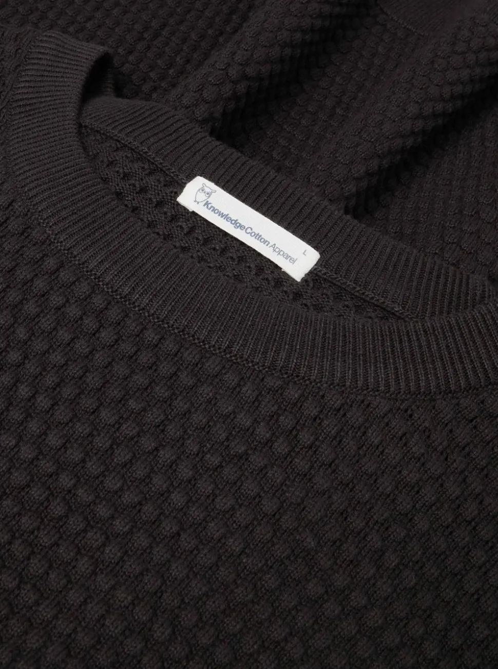 VAGN regular bubble knit crew neck - Regenerative Organic Certified - GOTS/Vegan