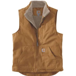 Washed Duck Lined Mock Neck Vest Herr