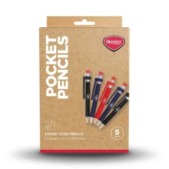 Wood Pencils with clip & Eraser X 5